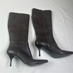 Diba Women's Dark Brown Pointed-Toe Mid-Calf Heeled Boots